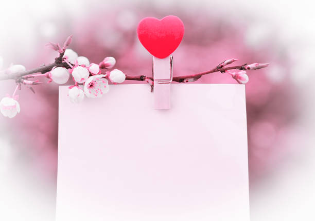 Happy Valentine's day card and for Mother's Day. Mockup. Copy space. Selective focus.