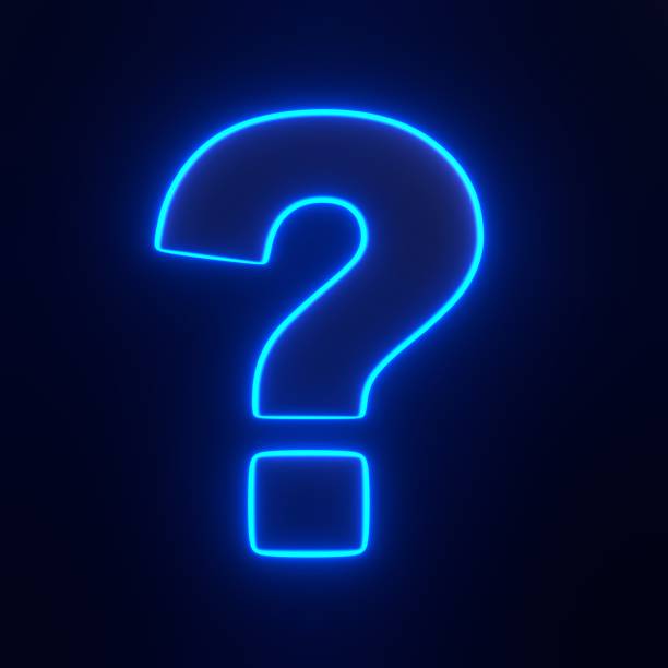 istock Question mark with bright glowing futuristic blue neon lights on black background 1937751722