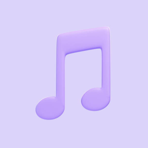 istock Purple music note isolated on purple background 1937752845