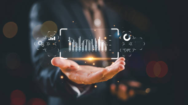 istock Business graph financial report technology. Businessman or Business Analytics and Data Management System on virtual screen. Money budget accounting plan concept. Corporate strategy finance marketing 1937756685