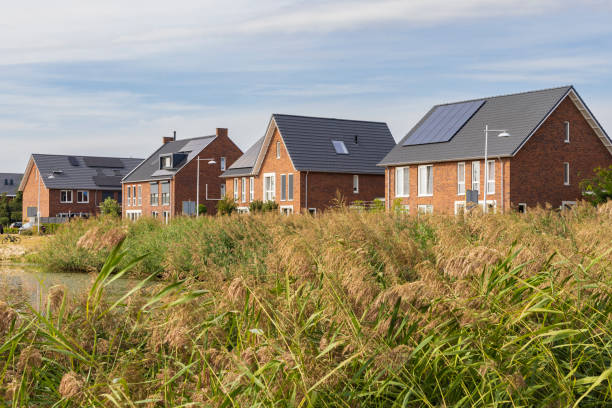 Moderrn green suburban area in The Netherlands