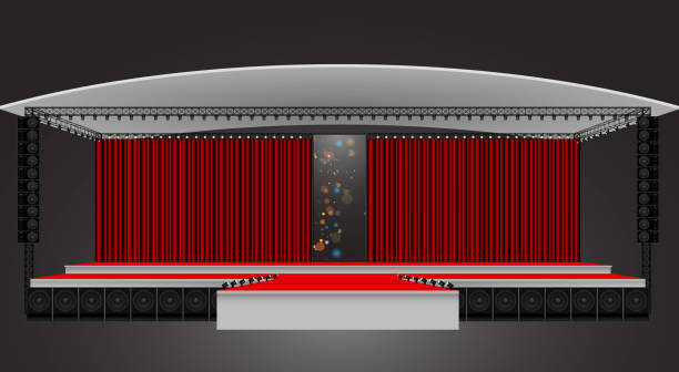 istock red stage and speaker with led screen on the truss system on the white background 1937833987