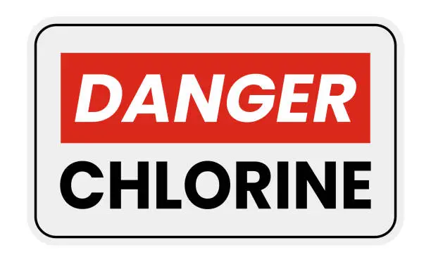 Vector illustration of Danger Chlorine Sign Vector Illustration. Hazard Label, Symbol.