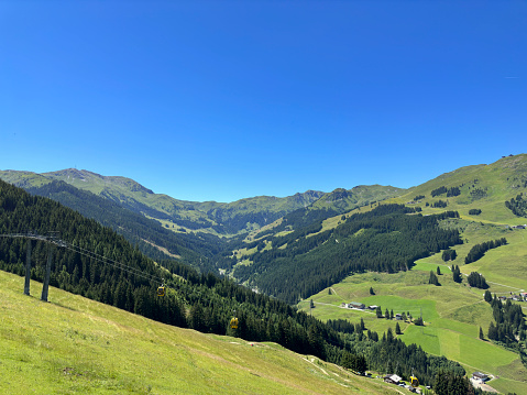 beautiful mountain panorama in saalbach-hinterglemm, austria.