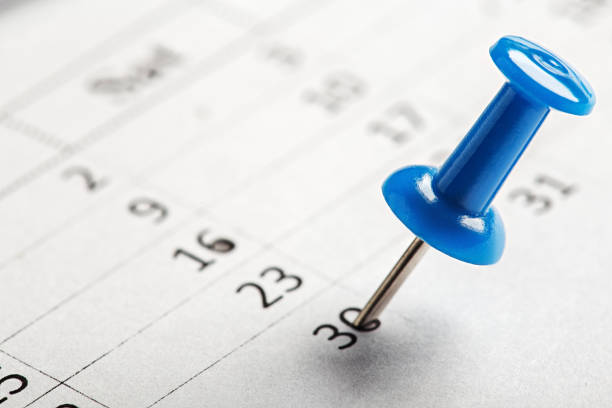 istock Important date and calendar appointment. pin on calendar. 1937884155