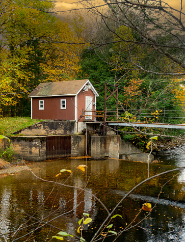 Historic Livingston Manor Van Tran Flat wooden covered bridge in the Town of Rockland NY