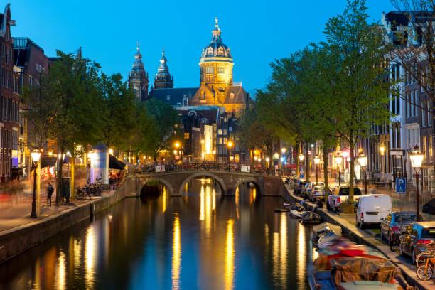 istock Amsterdam red Light District   and The Basilica of Saint Nicholas, Netherlands 1937914309