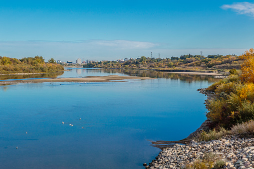Meewasin Trail is located along the South Saskatchewan River through Saskatoon.
