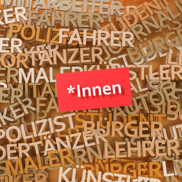 Inclusive language in German. Grammatical generic masculin words (background) are written with an added \