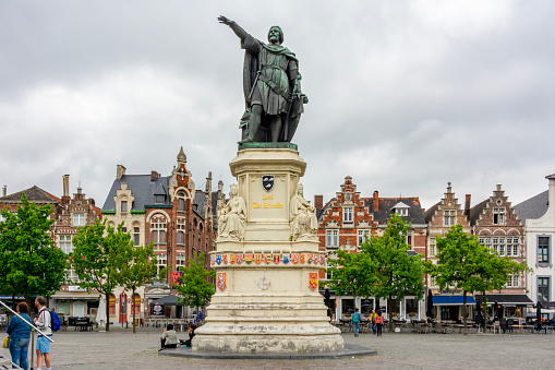 Gent, Belgium - June 2019: Friday Market square in Gent