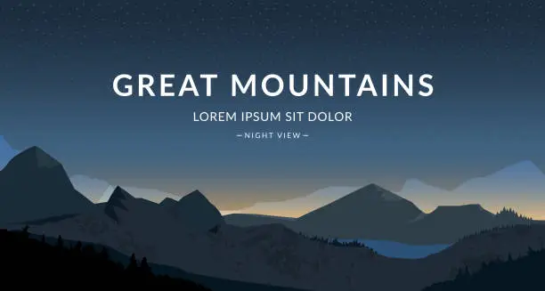 Vector illustration of Background with Mountains
