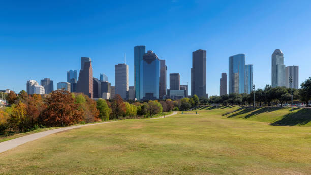 istock Houston skyline at sunny autumn day, panoramic view in Houston, Texas 1938082888