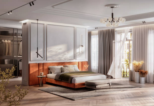 istock 3D rendering of an elegant bedroom interior 1938106566