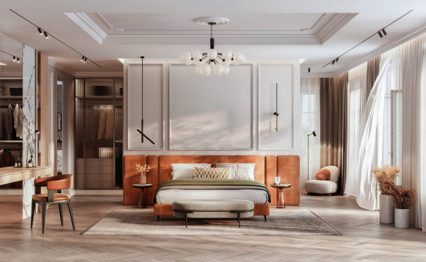 istock 3D rendering of large and elegant bedroom interiors 1938106569