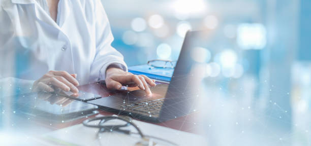 istock Concept of online doctor consultation over the Internet using. 1938125057
