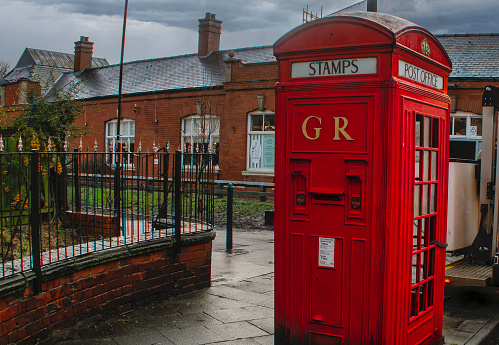 Rare Telephone box and letterbox in Whitley Bay, England