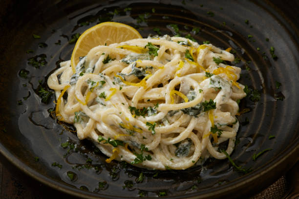 istock Creamy Ricotta, Lemon and Spinach Spaghetti 1938228826