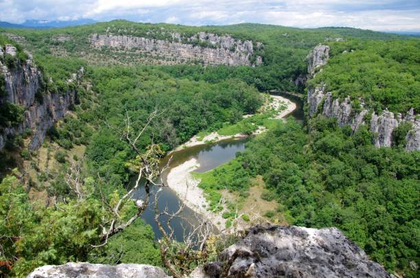 Gorges of the Chassezac in Ardeche in France, Europe stock photo