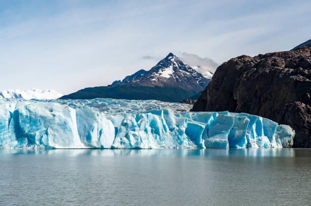 grey glacier, torres del paine, patagonia, chile - gletscher stock-fotos und bilder