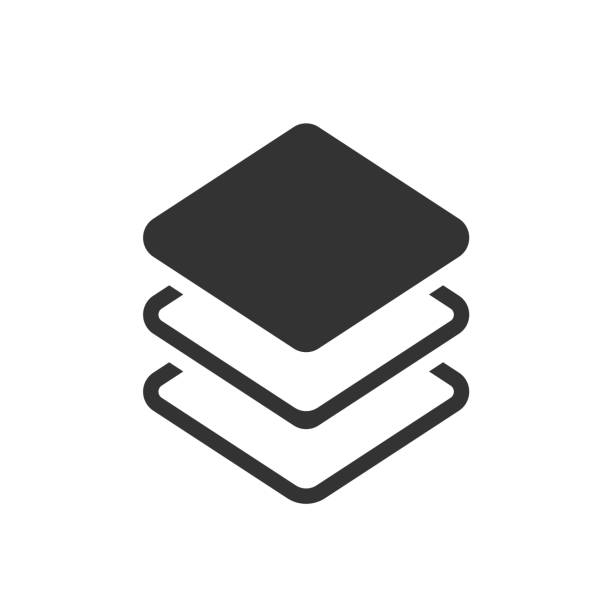 layers icon, three levels stacked on top of each other - podlaží architektonický prvek stock ilustrace