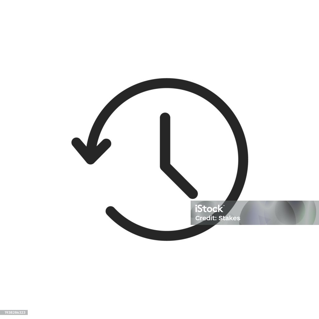 Reloj aislado con icono de flecha circular - arte vectorial de Ícono libre de derechos Reloj aislado con icono de flecha circular - arte vectorial de Ícono libre de derechos