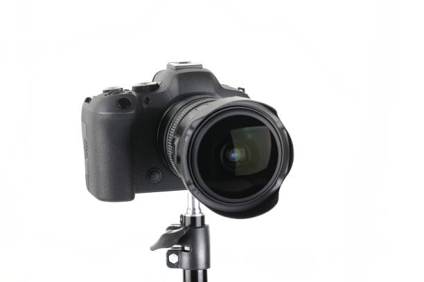 istock Big Black and Modern digital mirrorless Camera full frame sensor with lens on white background. 1938294056