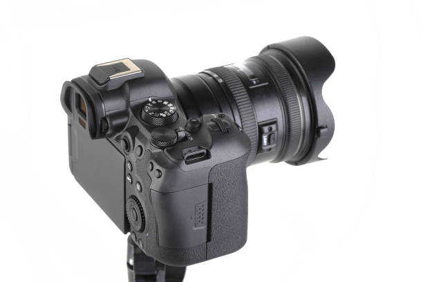 istock Big Black and Modern digital mirrorless Camera full frame sensor with lens on white background. 1938294065