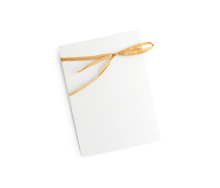 Empty Wedding invitation mockup on white background, with clipping path