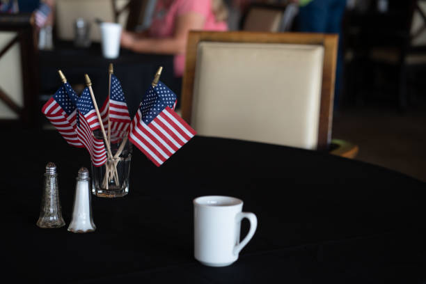 A table at a breakfast for American Veterans