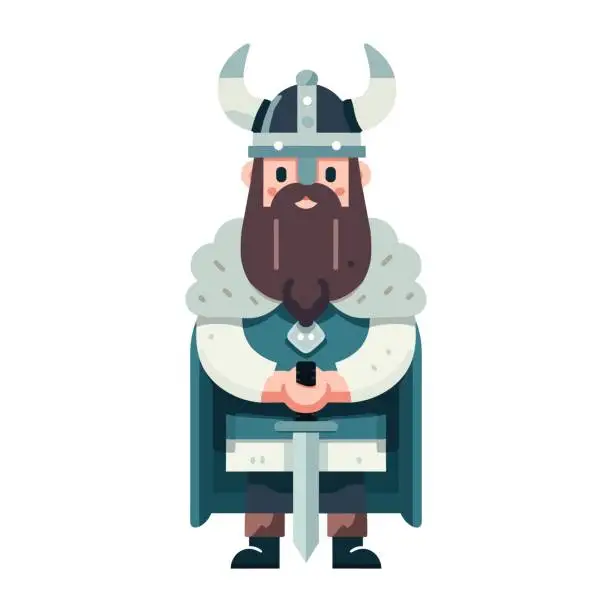 Vector illustration of Mighty Viking with Sword