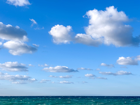 perfect sky and water of indian ocean