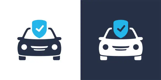 Vector illustration of Car insurance. Solid icon that can be applied anywhere, simple, pixel perfect and modern style.