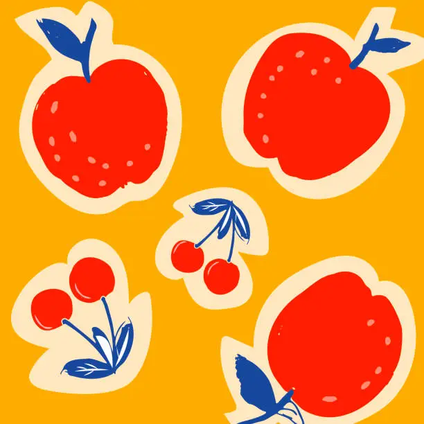 Vector illustration of Minimalist Apples Poster