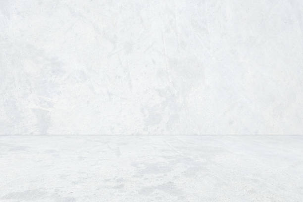 istock Empty white concrete room and floor background, Perspective grey gradient concrete room for interior background, backdrop,  Gray grunge cement room with space for product display mockup, template 1938424840