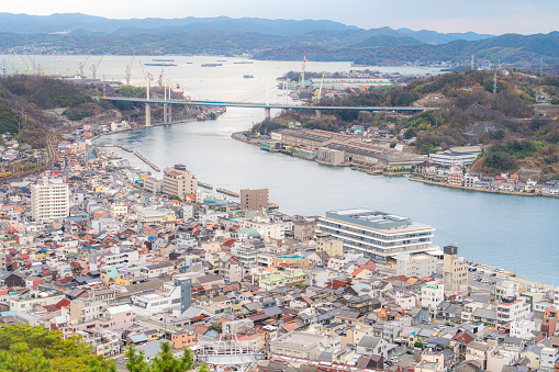 Onomichi Port City from Mt.Senkoji in Hiroshima, Japan