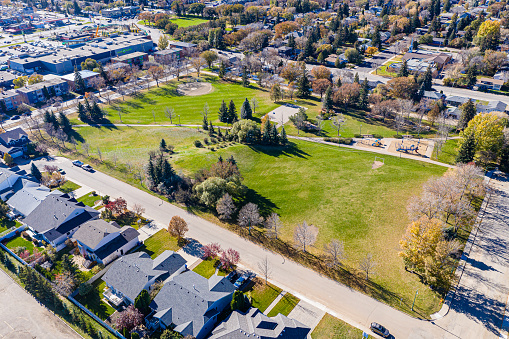 Grosvenor Park is located in the Grosvenor Park neighborhood of Saskatoon.