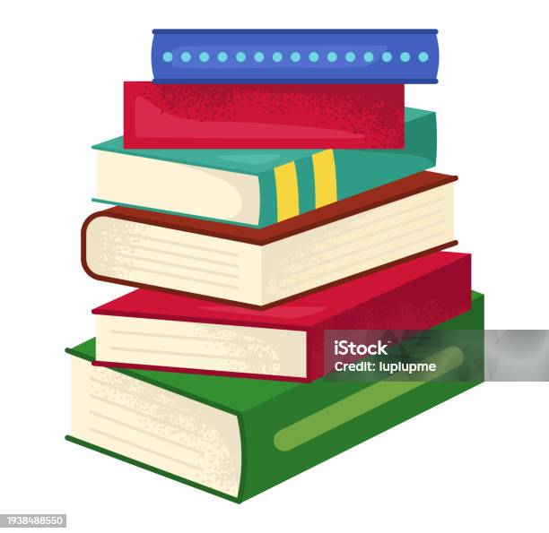 Stack Of Colorful Books Pile Of Textbooks Reading And Education Concept ...