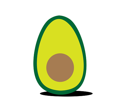 Vector illustration of an avocado fruit. Cut out design element on a transparent background on the vector file.