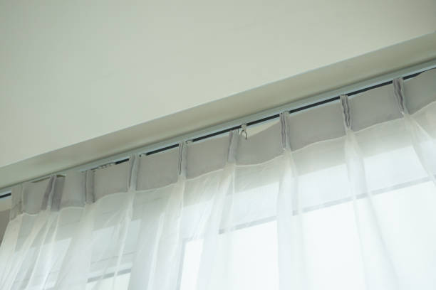 istock Curtain window interior decoration in living room 1938543342