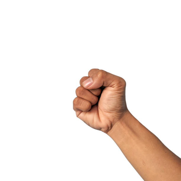 istock Male fist isolated on white background 1938559916