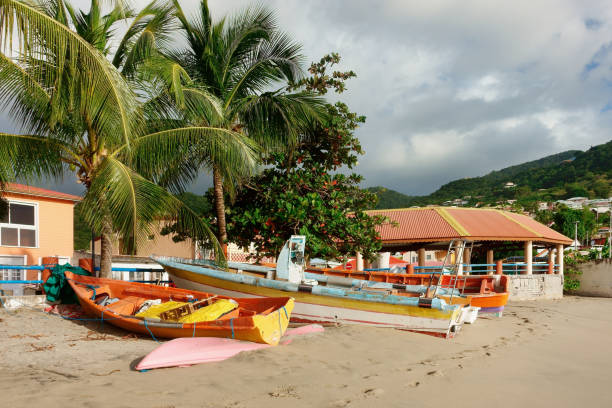 istock Fishing boats on the beach 1938593666