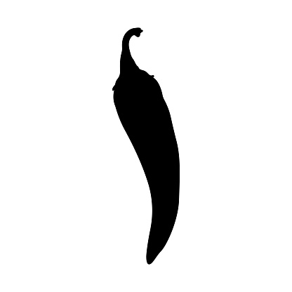 Pepper icon. Black silhouette. Front side view. Vector simple flat graphic illustration. Isolated object on a white background. Isolate.