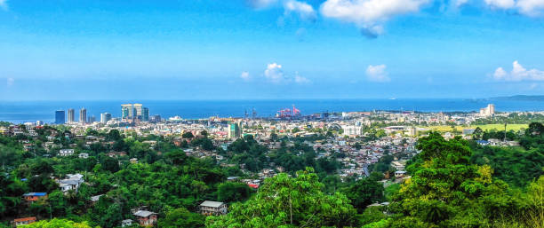 Cityscape of Port of Spain, Republic of Trinidad and Tobago Cityscape of Port of Spain, Republic of Trinidad and Tobago port of spain stock pictures, royalty-free photos & images