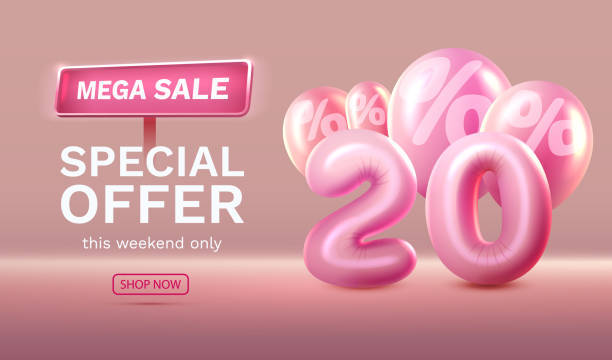 istock Mega sale, special offer, 20 off sale banner. Sign board promotion. Vector illustration 1938759728