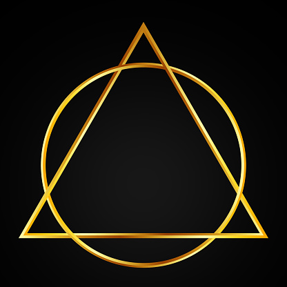 golden triangle and circle logo transparent background