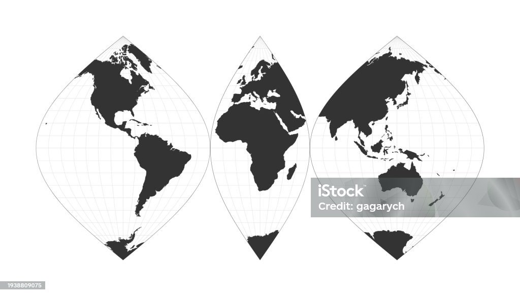 31st Parallel Map Map Of The World Interrupted Sinusoidal Projection Globe With Latitude ...