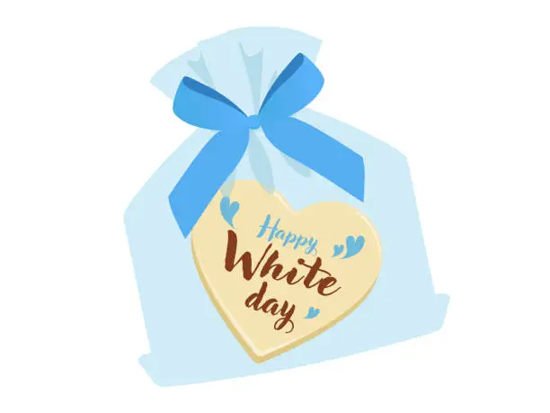 Vector illustration of Heart-shaped chocolate wrapping_White Day image