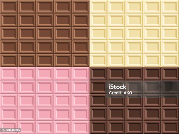 Chocolate Pattern Types Set Of 4 Seamless Chocolate Patterns Stock Illustration - Download ...