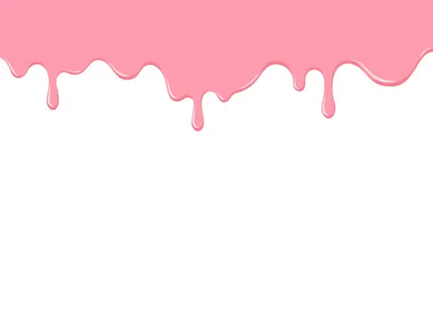 Vector illustration of Melting strawberry chocolate frame