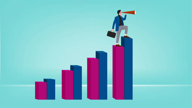 istock Vision to see business direction with a businessman who uses a telescope to see the next business strategy concept design vector illustration, strategy to success or business objective 1938836133